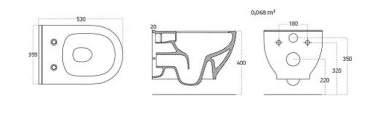 Best Design Hilda wandcloset 53cm met bidet sproeier zonder spoelrand