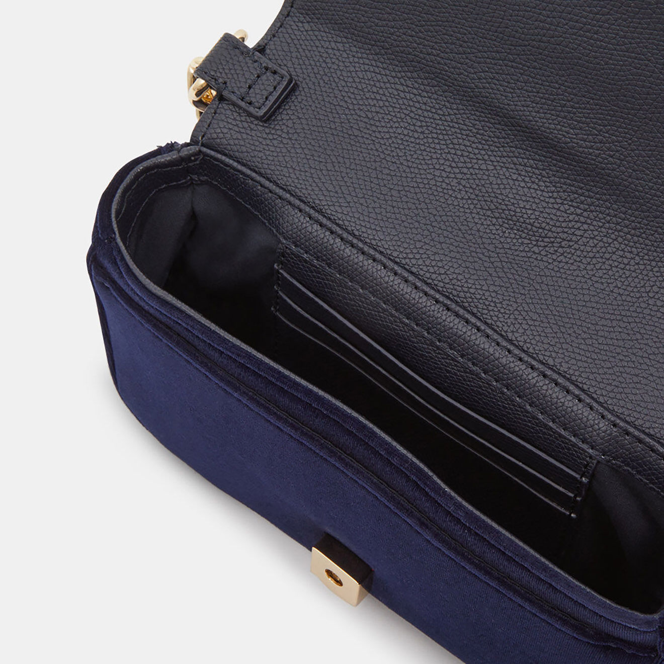 Tommy Hilfiger Sac pochette en Velours Plush crossover bleu marine - 13x19x4 cm