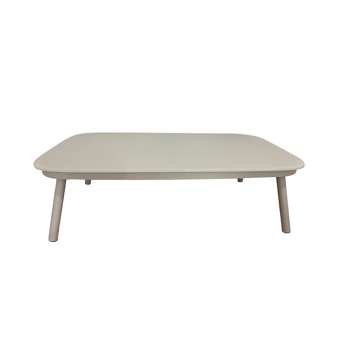 CONTINI Soma Tisch aus Aluminium 120x70x32cm, 10mm Hartglas