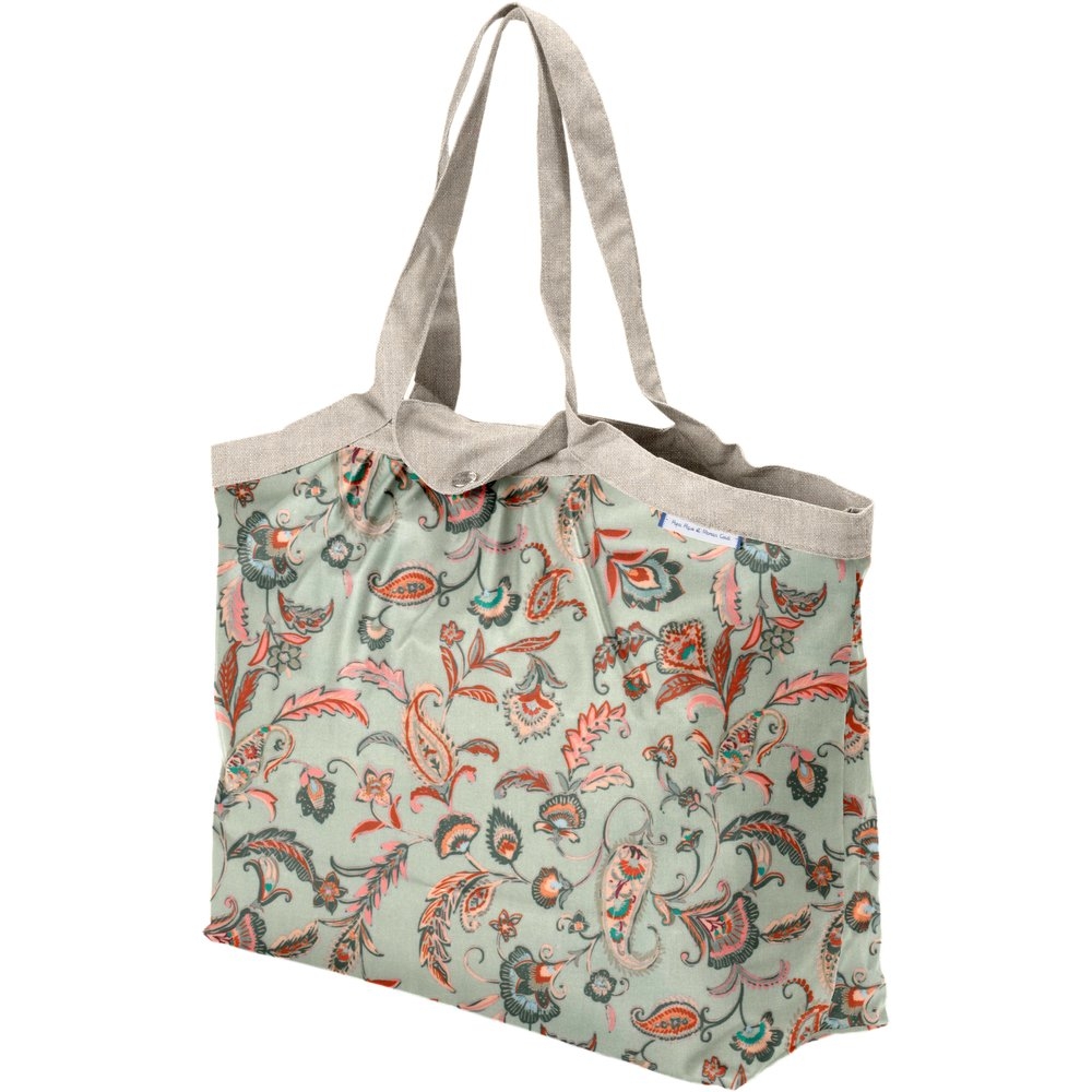 Sac Cabas Taille Moyenne Plissé Vert Bohème