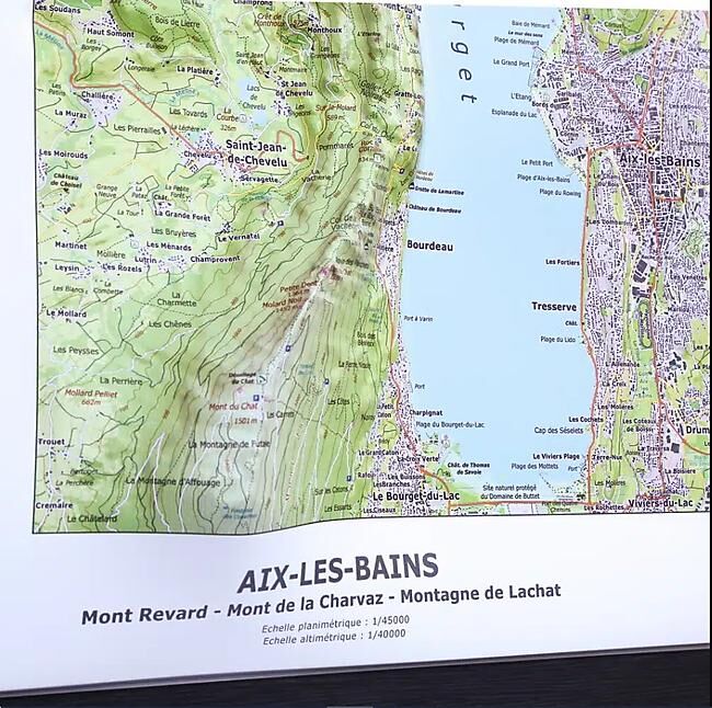 CARTE EN RELIEF AIX LES BAINS