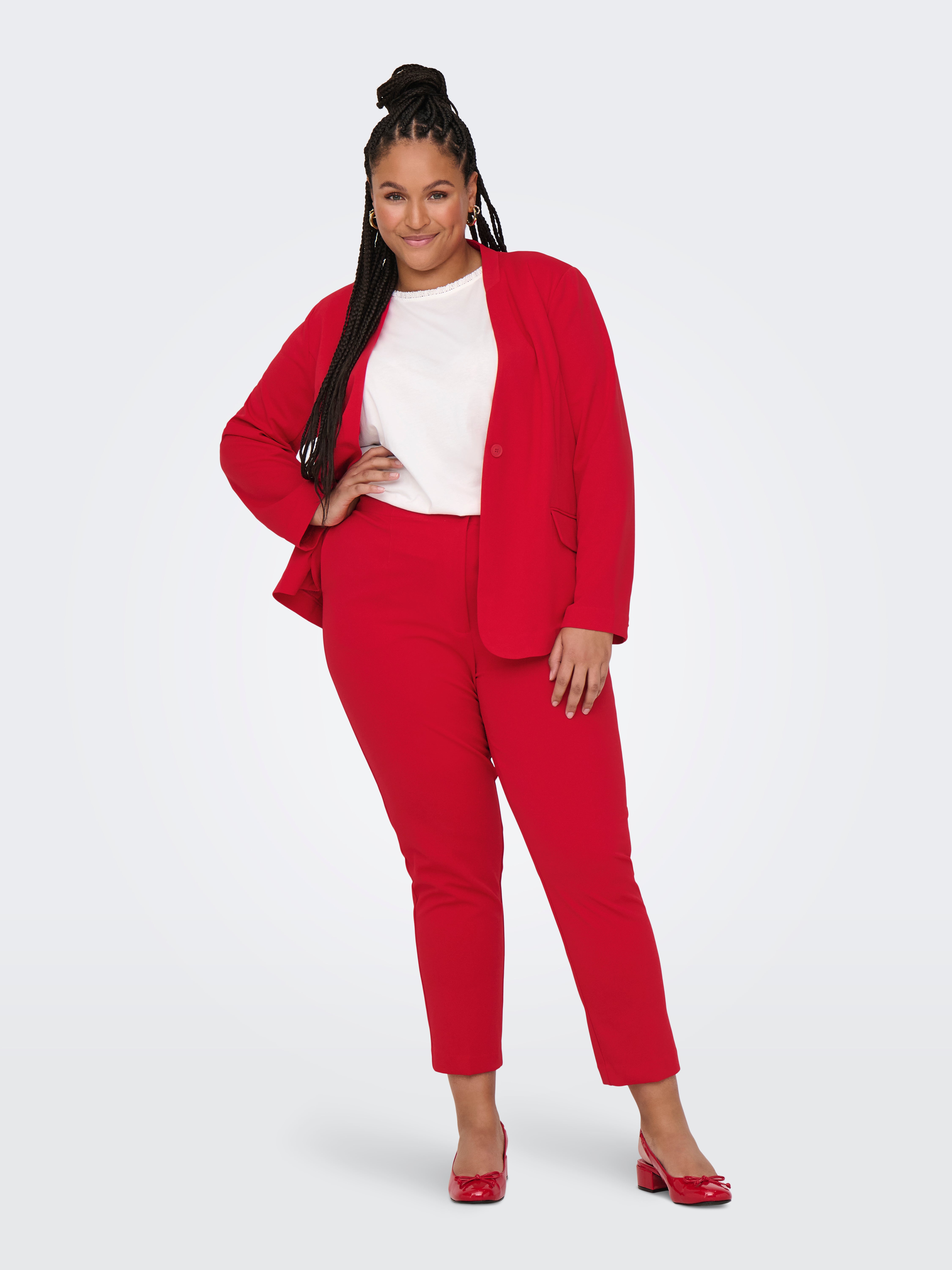 CARRENA Hohe Taille Normal geschnitten Hose Mars Red