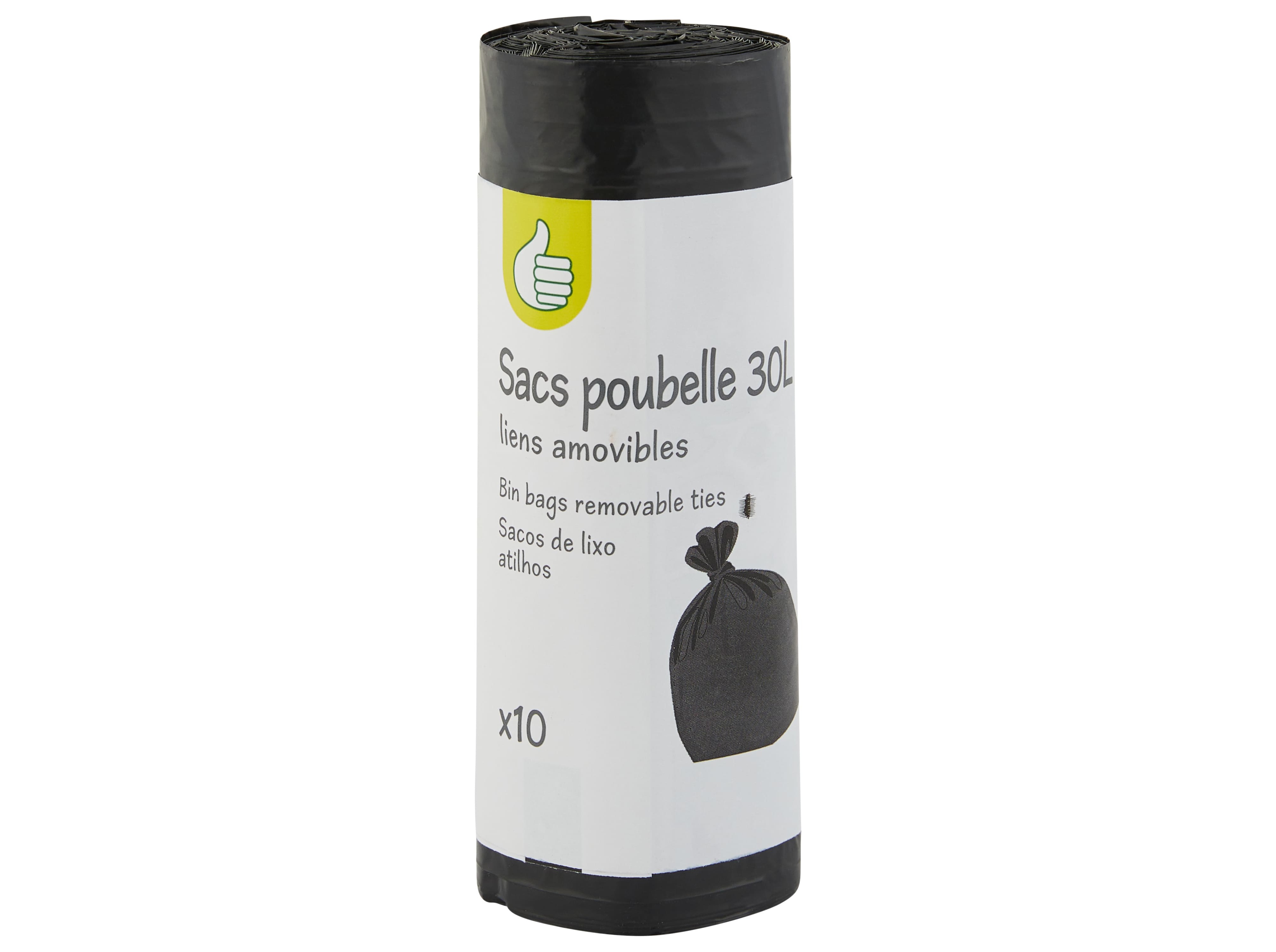 SACOS DE LIXO POLEGAR COM ATILHO 30L 10UN