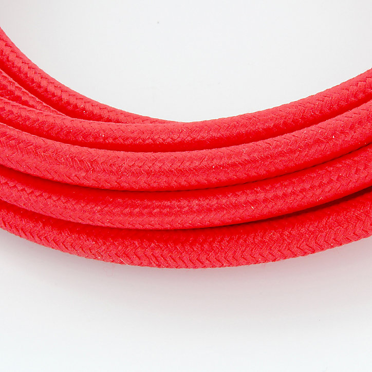 Câble en textile rouge Chacon 2m 2 x 0,75mm² HO3VVH2-F avec interrupteur