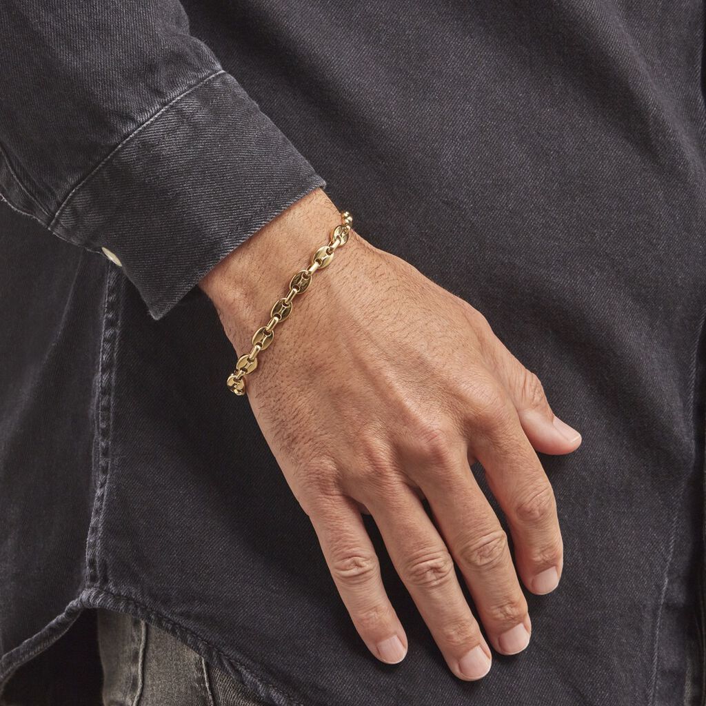 Bracelet Maille Acier Doré Cadia