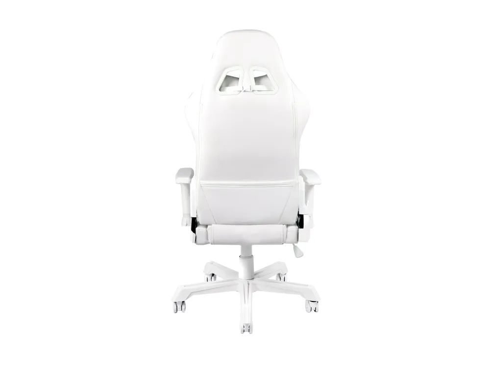 DELTACO GAMING GAM-080 - Spillestol - ergonomisk - armstøtter - T-formet - vippe - drejeled - kunstig læder - hvid, RGB