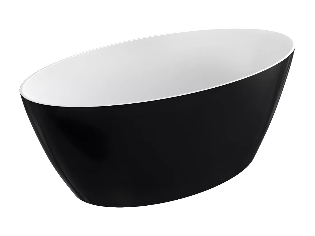 baignoire îlot OMNIRES SIENA M+ 161X81 CM couleur : noir et blanc finition : brillant