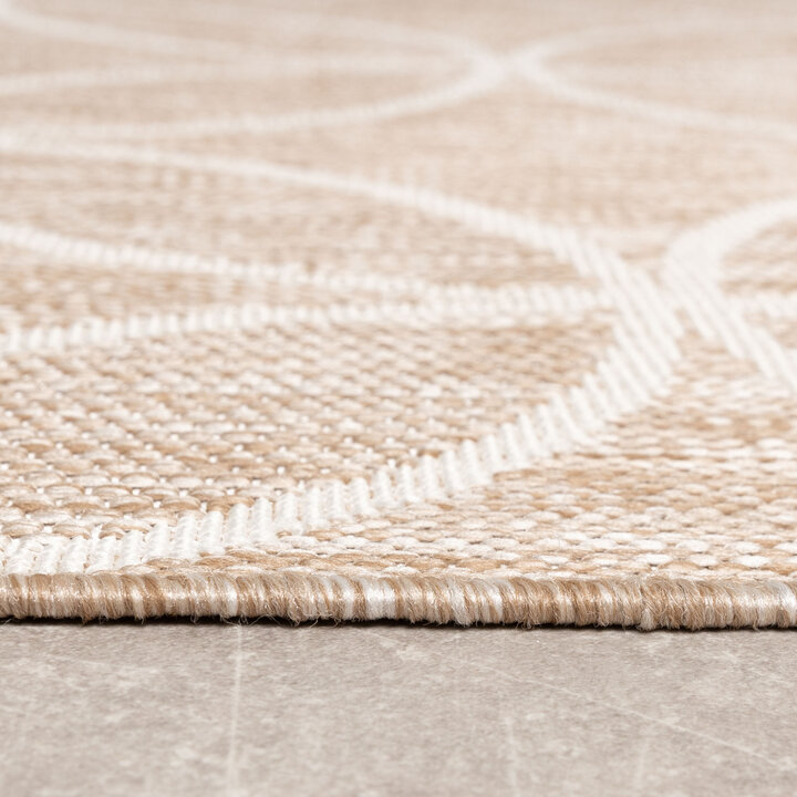 Geometrisch buitenkleed - Faro Ripple Beige