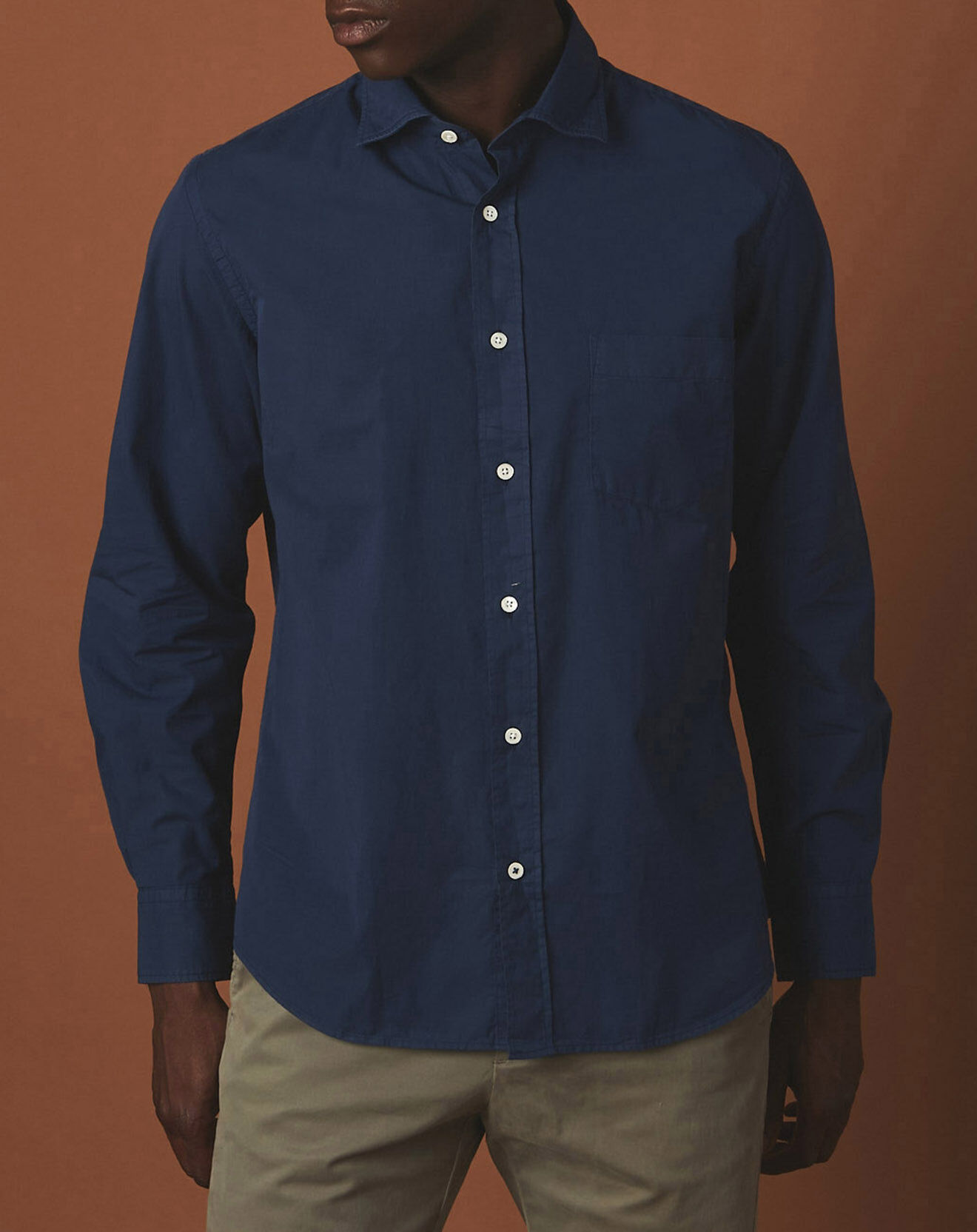 Hartford Chemise regular Paul Pat bleu profond