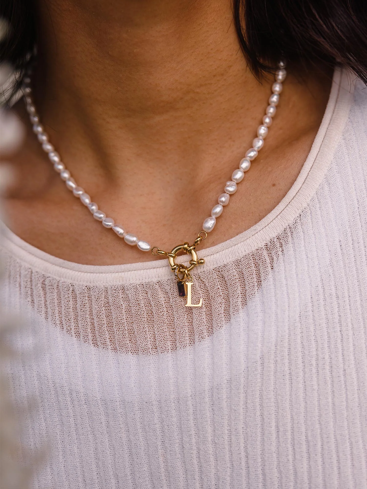 Charm Kette mit Perle