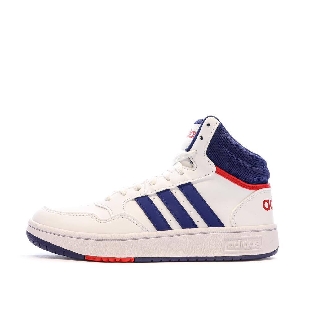 Adidas Baskets Blanche/Marine Garçon Adidas Hoops 3.0