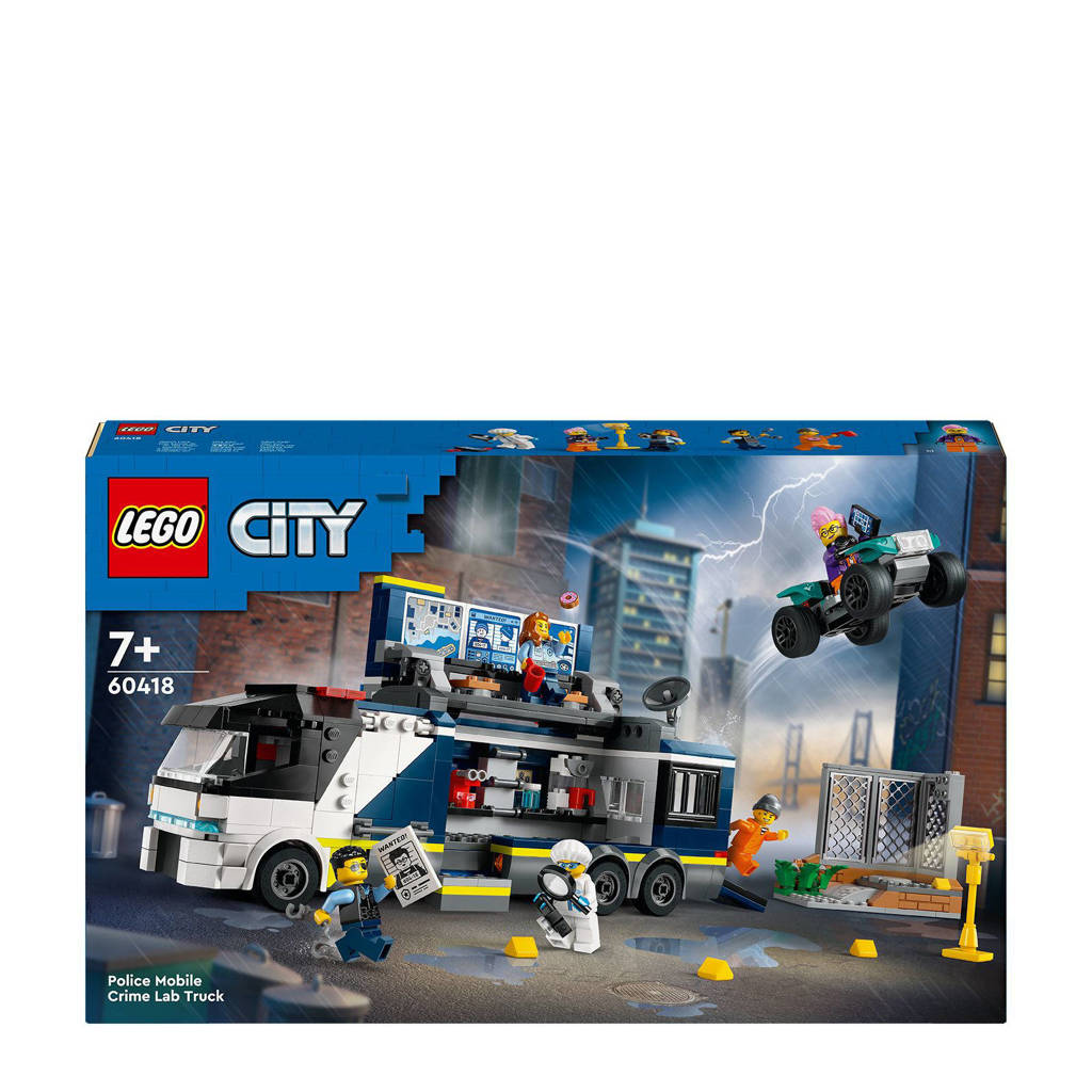 Een leuke set met veel speelmogelijkhedenPolitielaboratorium in truck Politie Speelgoed voor Kinderen vanaf 7 jaar 60418
