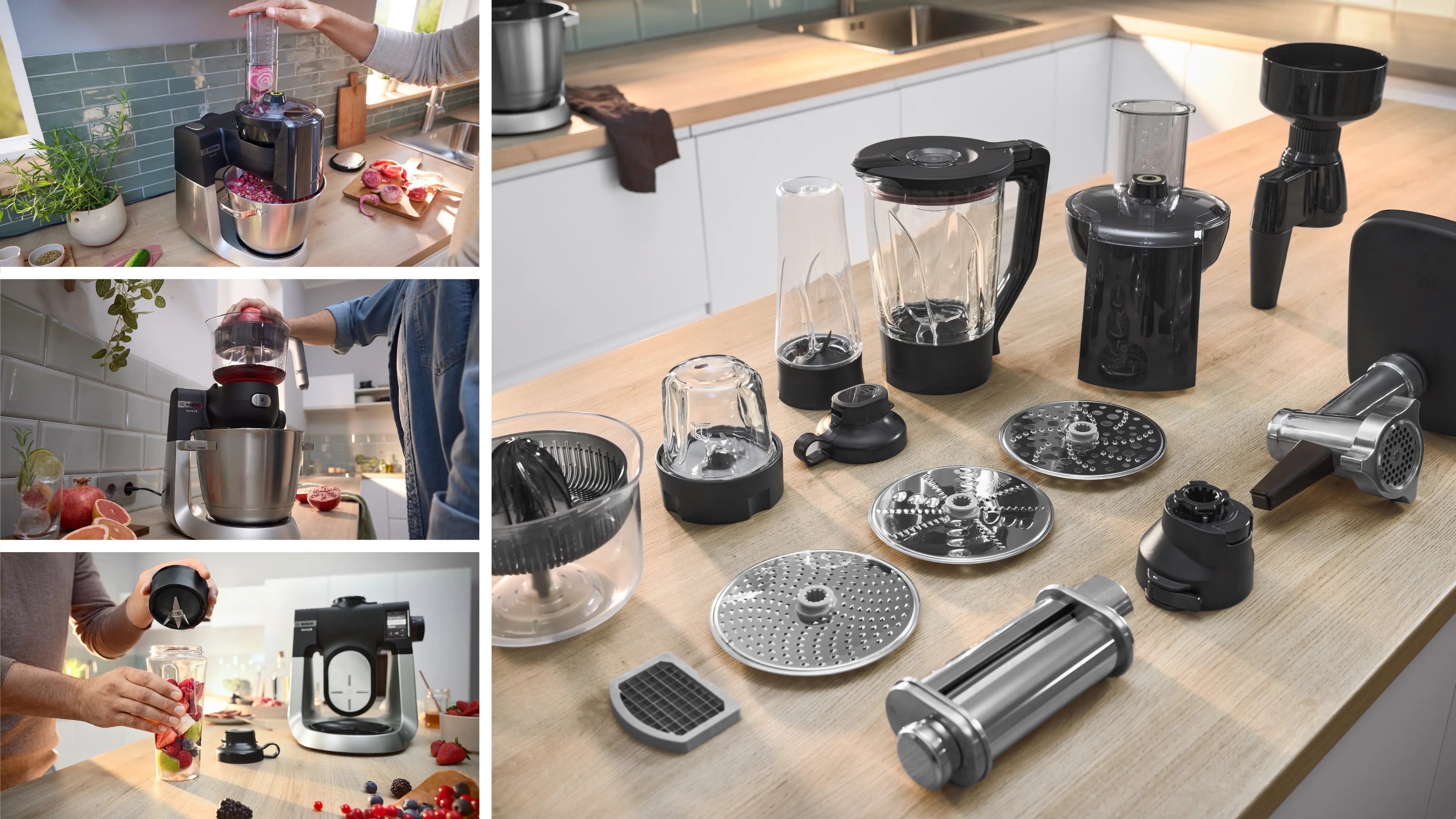 Serie 6 Keukenmachine met weegschaal en timer 1600 W Zwart, RVS