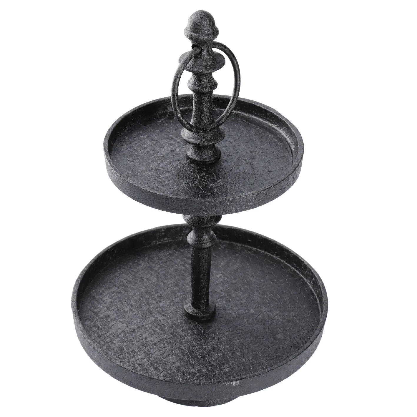 Etagere Shiva, 2 Teller, schwarz, 32 cm