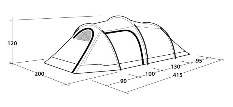 Outwell Earth 3 Plus Tunnelzelt dunkelgrün 3 Personen