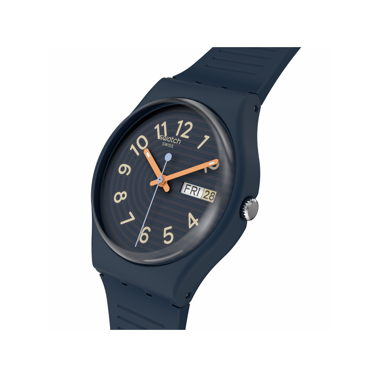 Montre SWATCH Gent biosourced Trendy lines at night homme bracelet silicone bleu