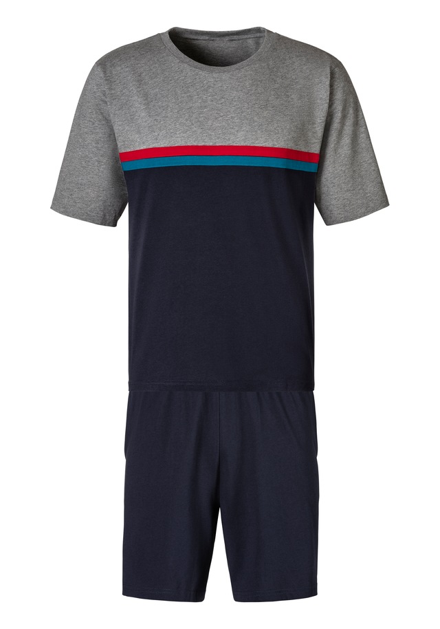 le jogger® Pyjama, 2 Stk. Schlafanzug mit Colorblock