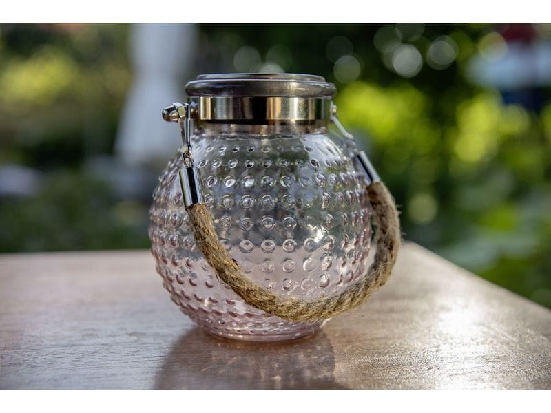 STT Solar Mini Glass Set Dots Beige/Mauve Dekolicht zum Aufstellen oder Aufhängen