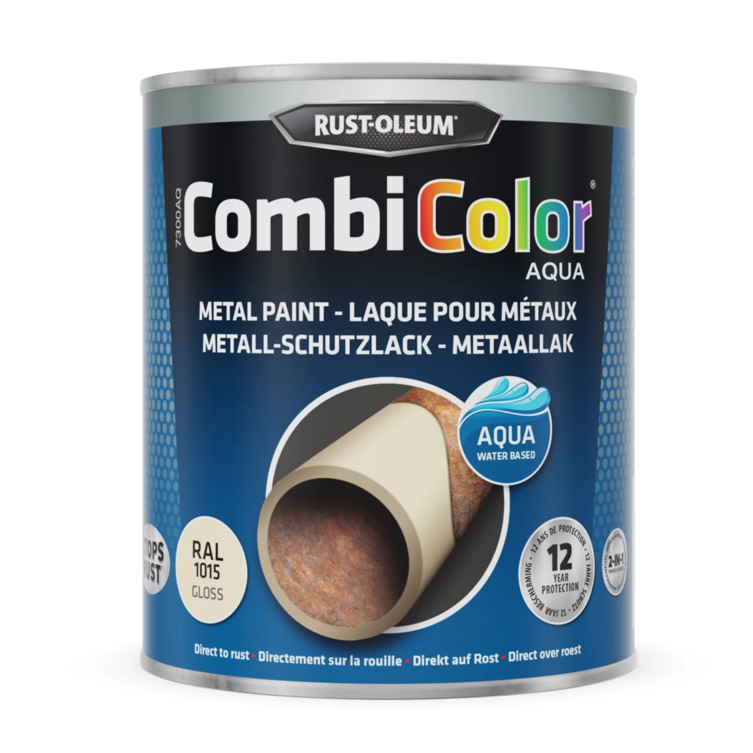 Rust-Oleum Combicolor Aqua Hoogglans -  Ral 1015 licht ivoor - 0,75L