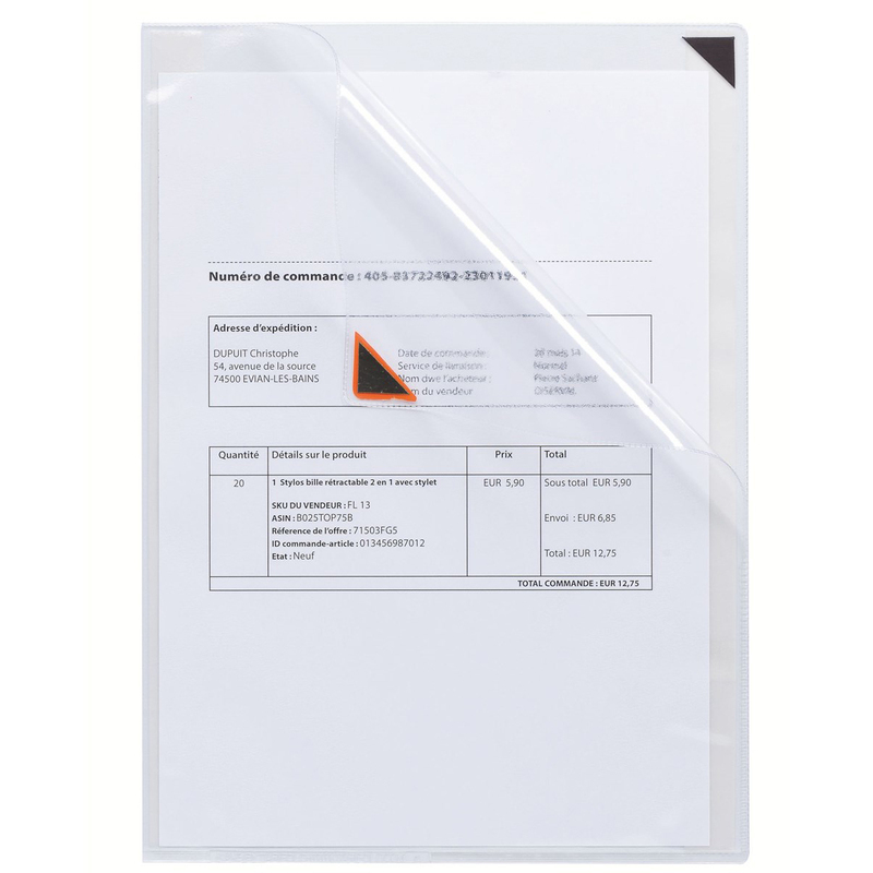 Tarifold Sichttaschen Kang Easy Clic, selbstklebend, 5 Stück, A4, transparent