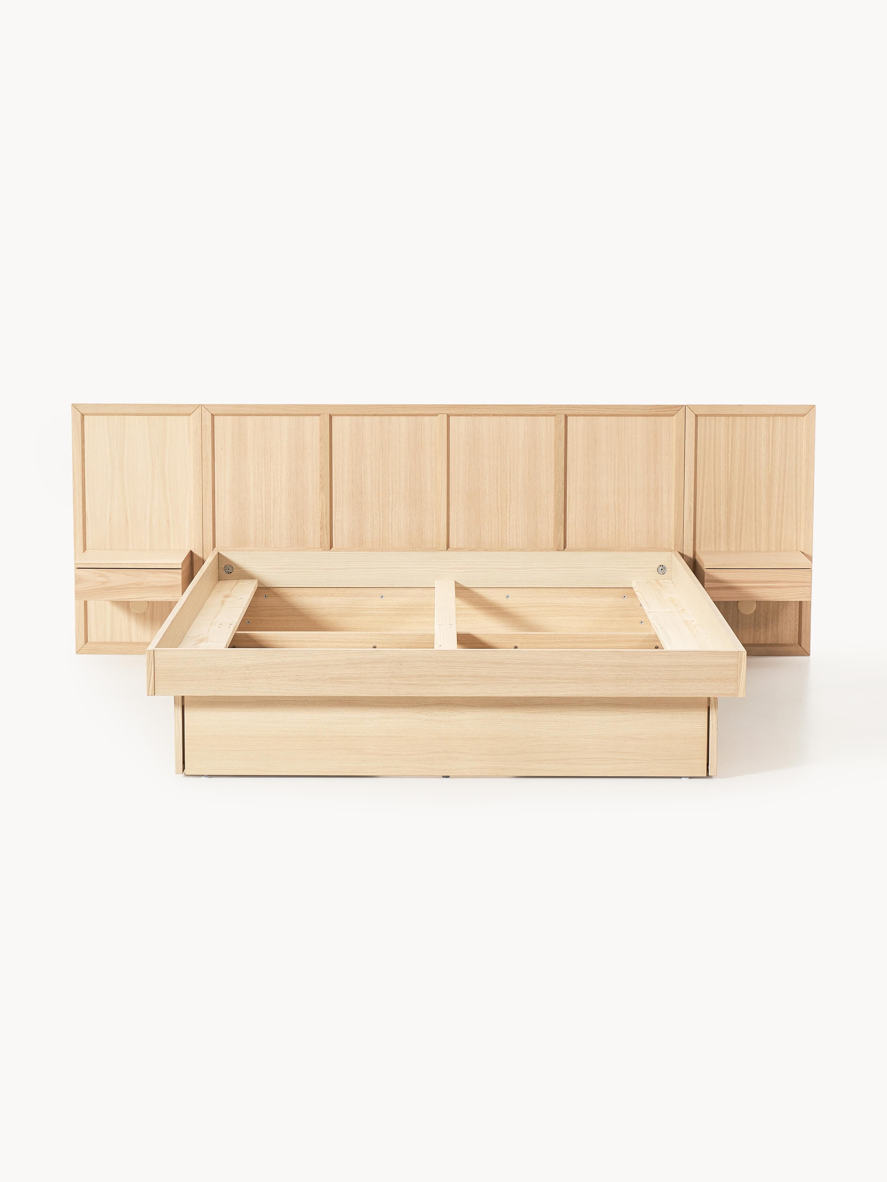 Houten bed Nanto met lades en hoofdeinde