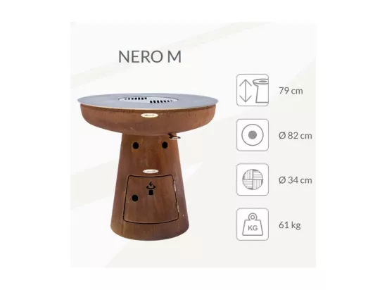 Barbecue brasero en acier Nero Hauteur 79 cm Diamètre 82 cm