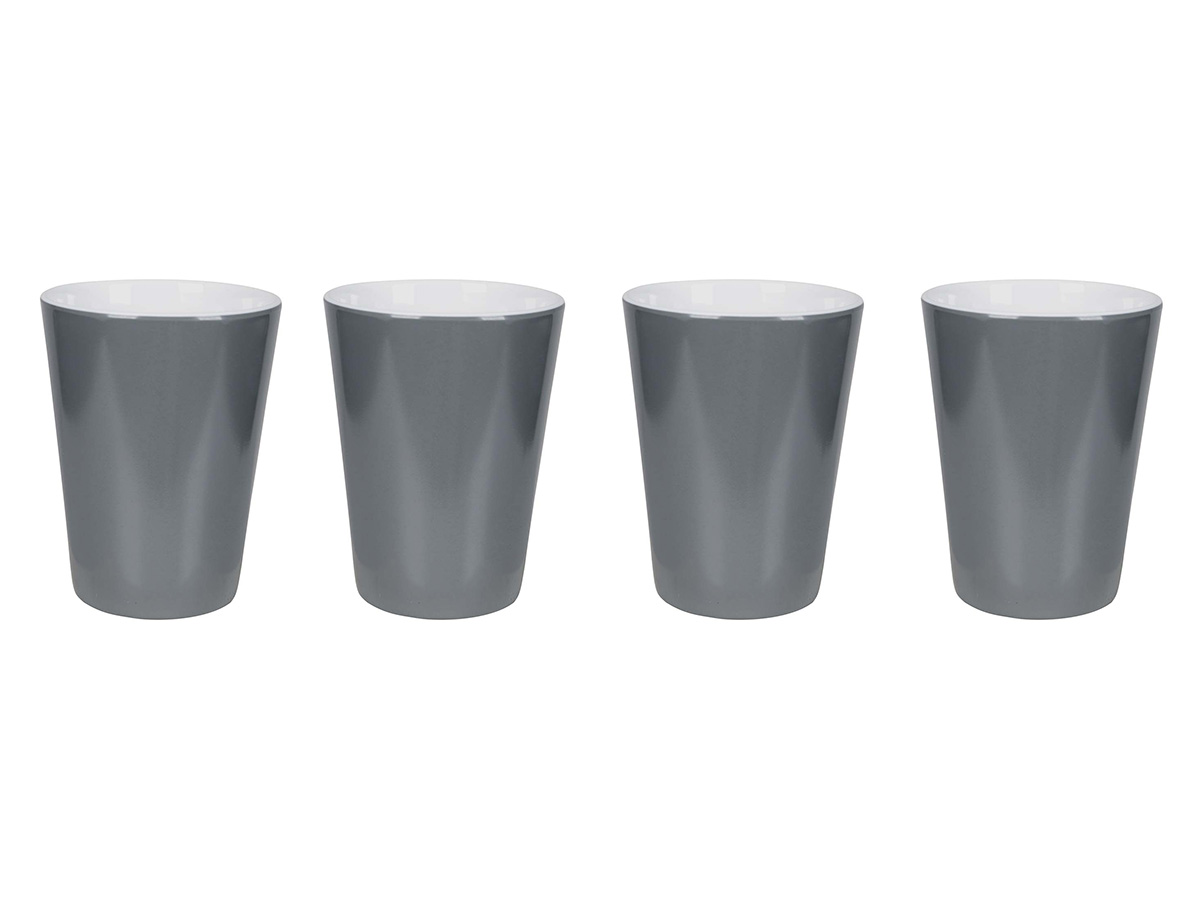 Bo-Camp Two-Tone set van 4 melamine bekers - Grey