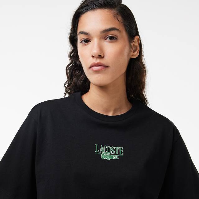 T-shirt en jersey de coton imprimé Lacoste T-Shirts - Noir - Lacoste - Femme