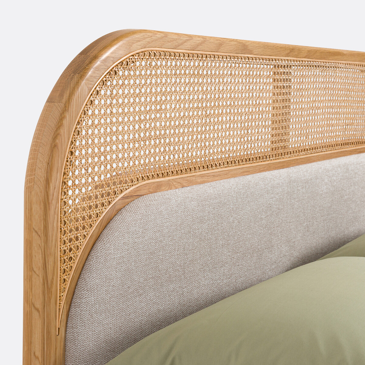LA REDOUTE INTERIEURS<br>Cama em rattan e veludo com roupa de cama Buisseau