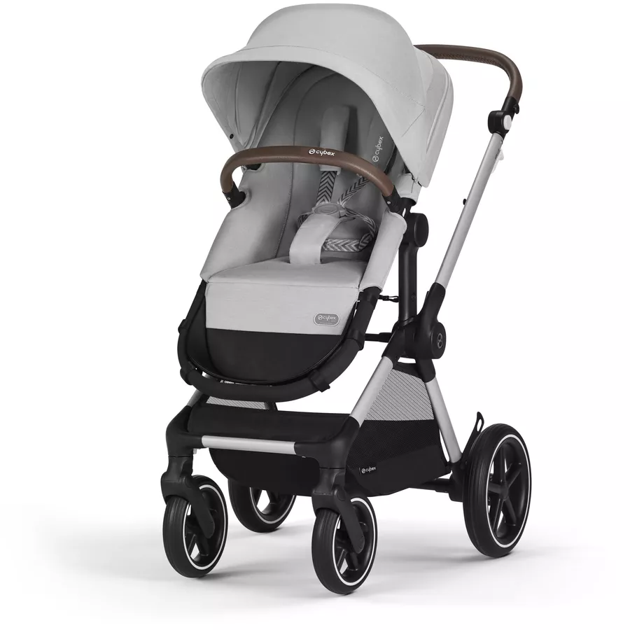 cybex GOLD 3 in 1 Reisesystem Kombikinderwagen Eos Lux inklusive Babyschale Aton B2 Silver Lava Grey