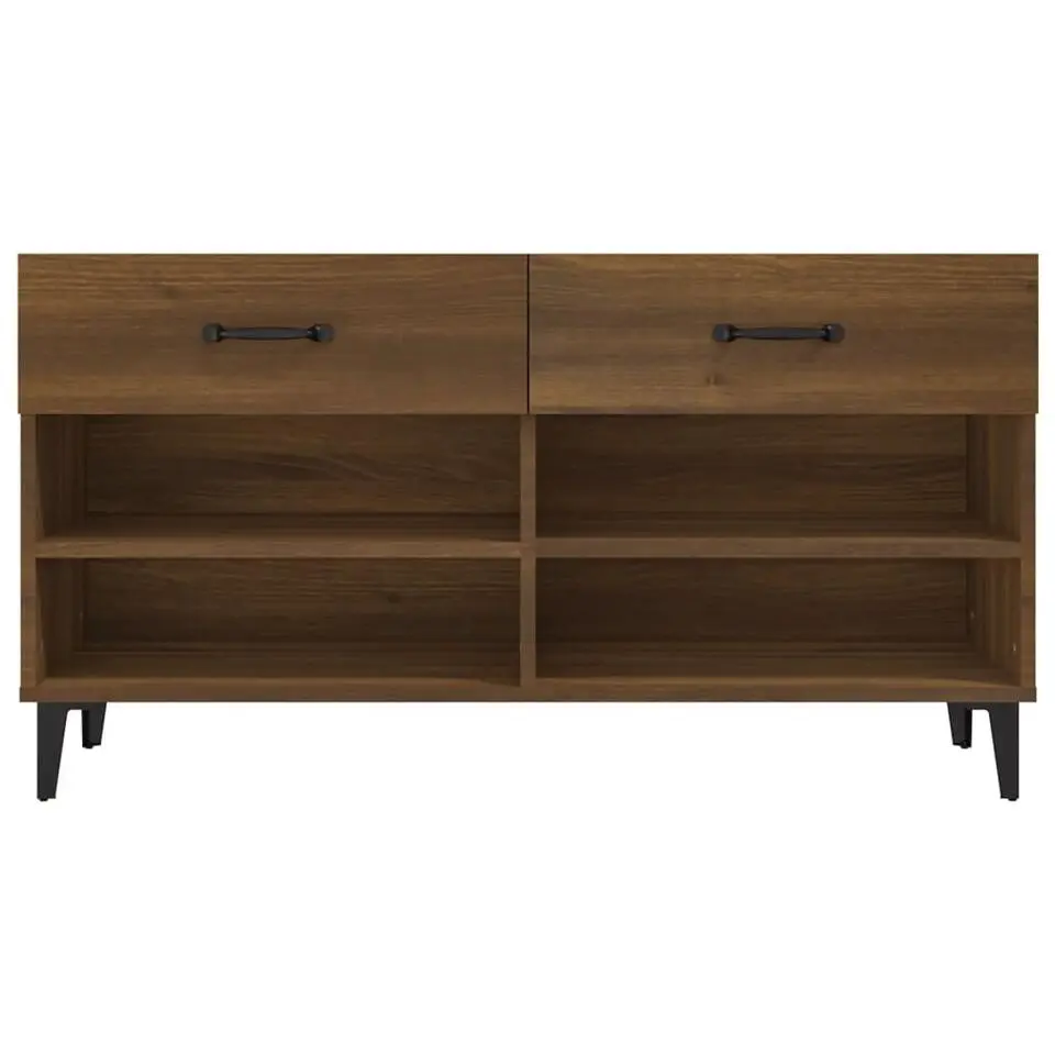 vidaXL - Schoenenkast 8 paar met 2 lades - Bruin eiken - Hout - 102x35x55 cm