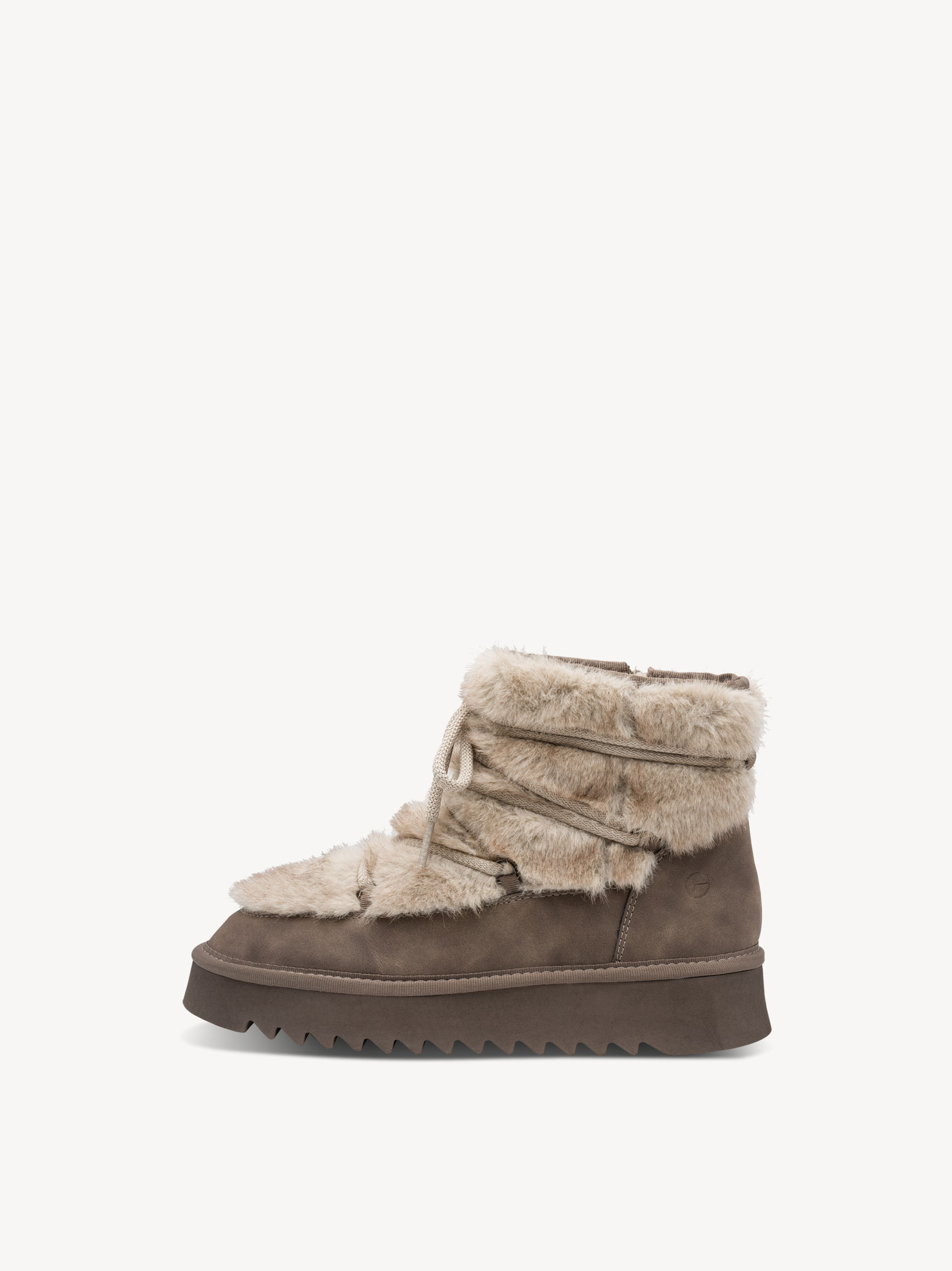 Enkellaarsje - beige warme voering