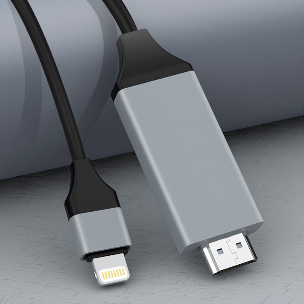 (2m) Lightning auf HDMI 1080p Konverter Adapter Kabel für Apple iPhone / iPad - Schwarz