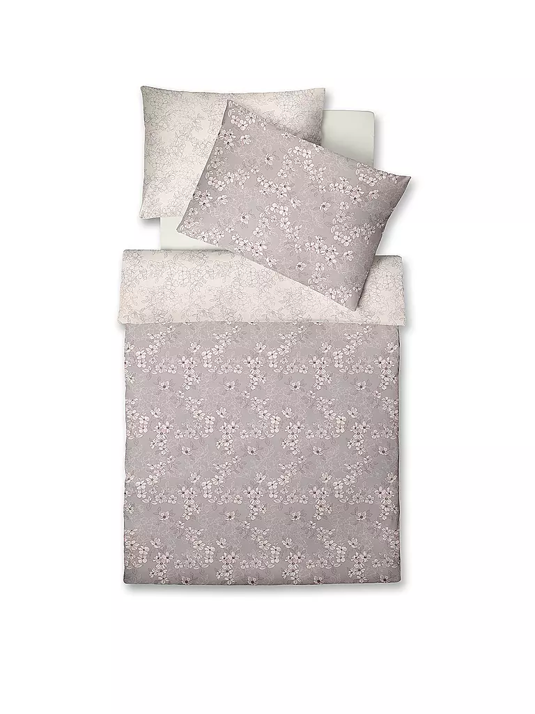 FLEURESSE Satin Bettwäsche VEGAN B 140x200cm Silbergrau hellgrau