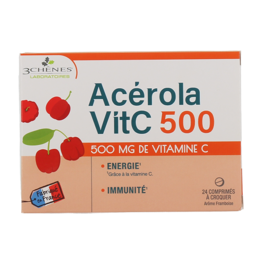 3 Chênes Acérola Vitamine C 500 - Fatigue, Tonus