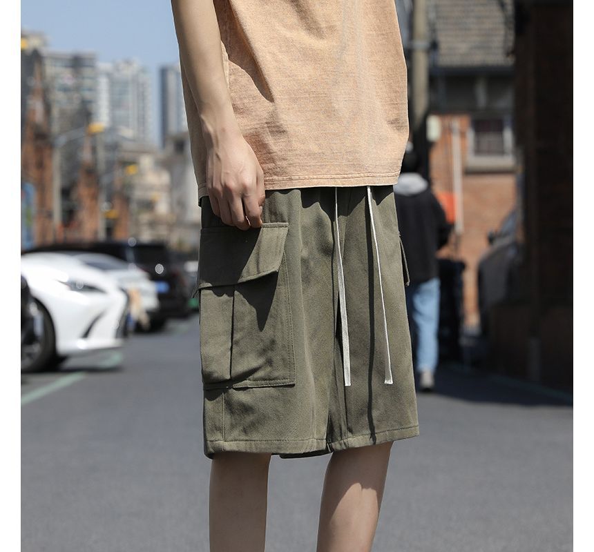 Hushgrain - Cargoshorts met trekkoord in de taille