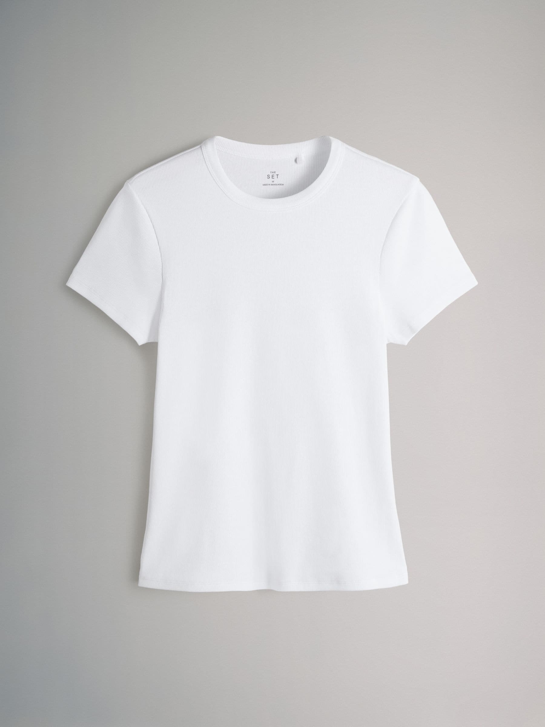 Neutraal - The Set 5 Pack Korte Mouw Geribd T-shirt