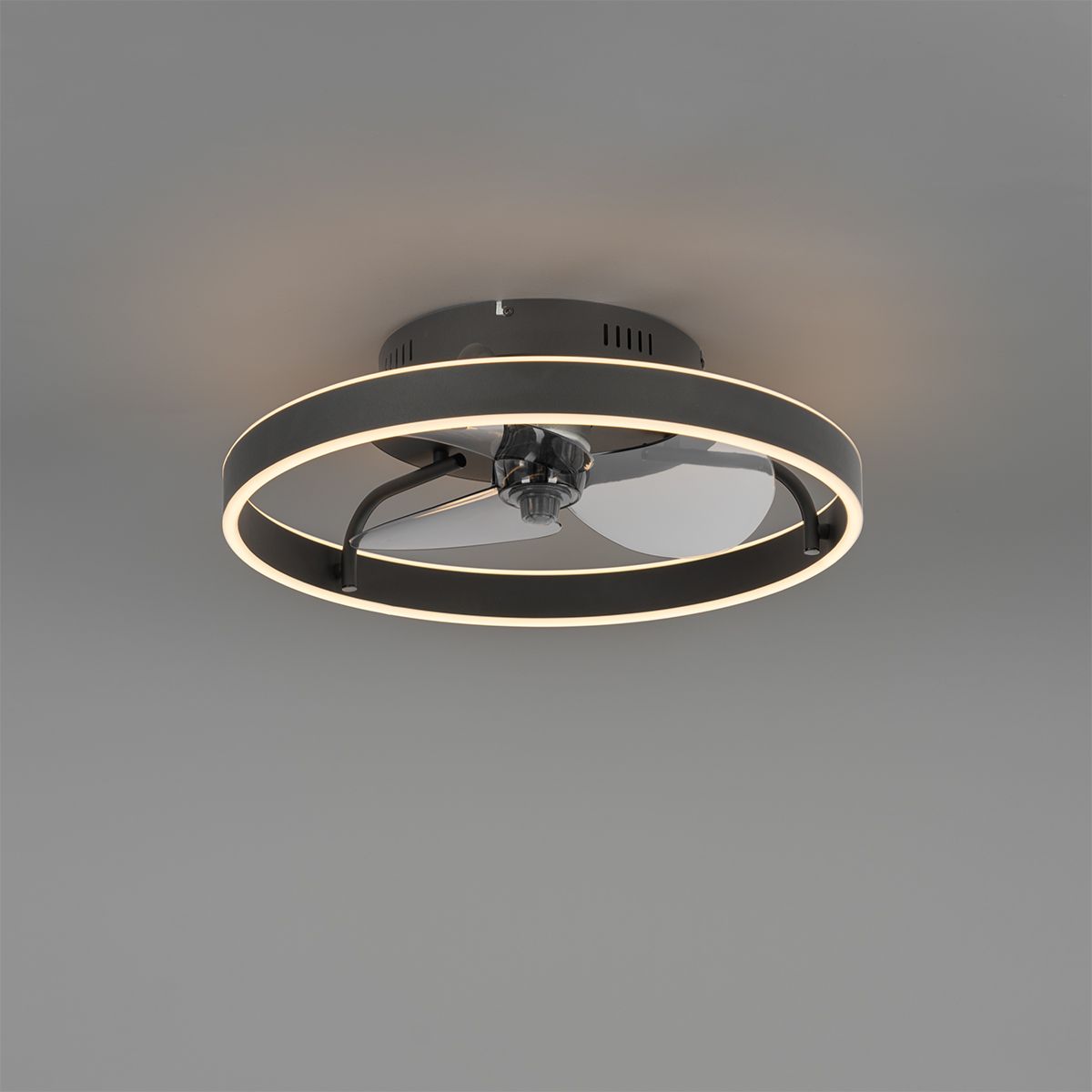 Plafondventilator zwart 50cm incl. LED dimbaar met afstandsbediening - Maddy