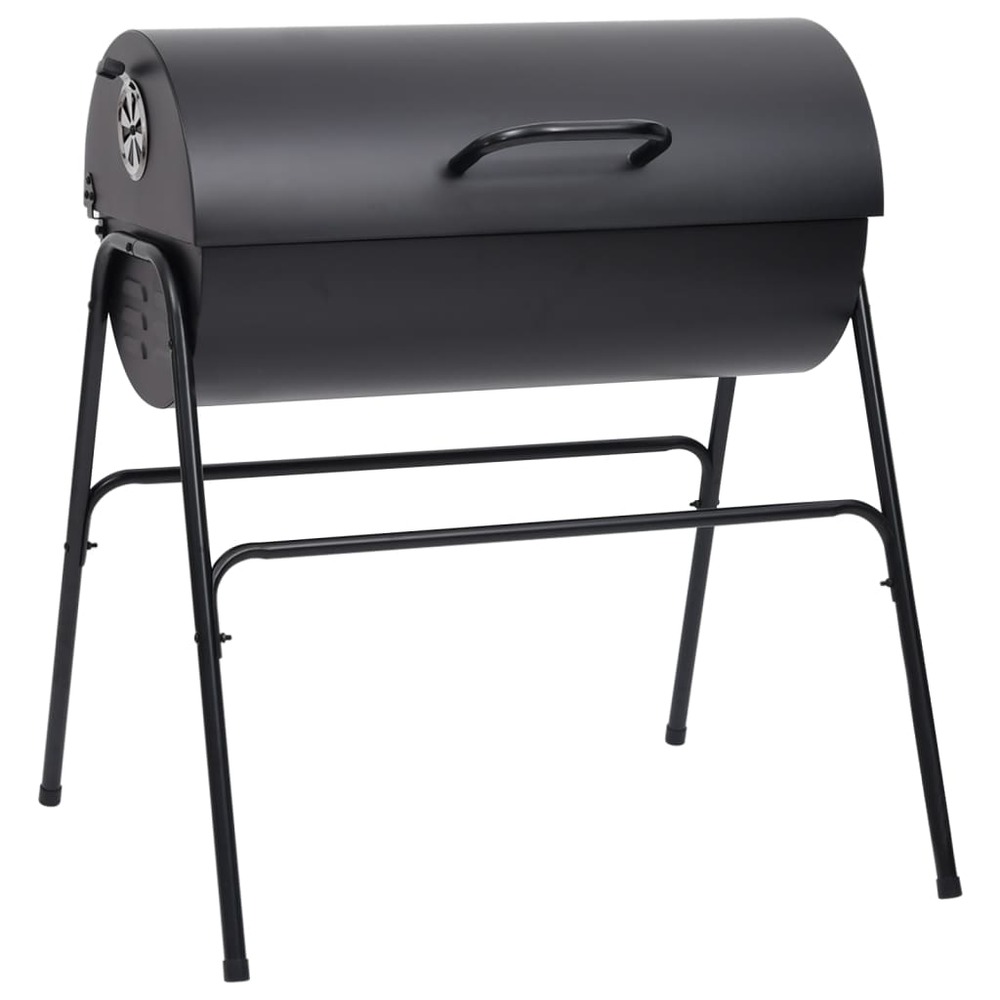 Gril à baril avec 2 grilles de cuisson noir 80x95x90 cm acier
