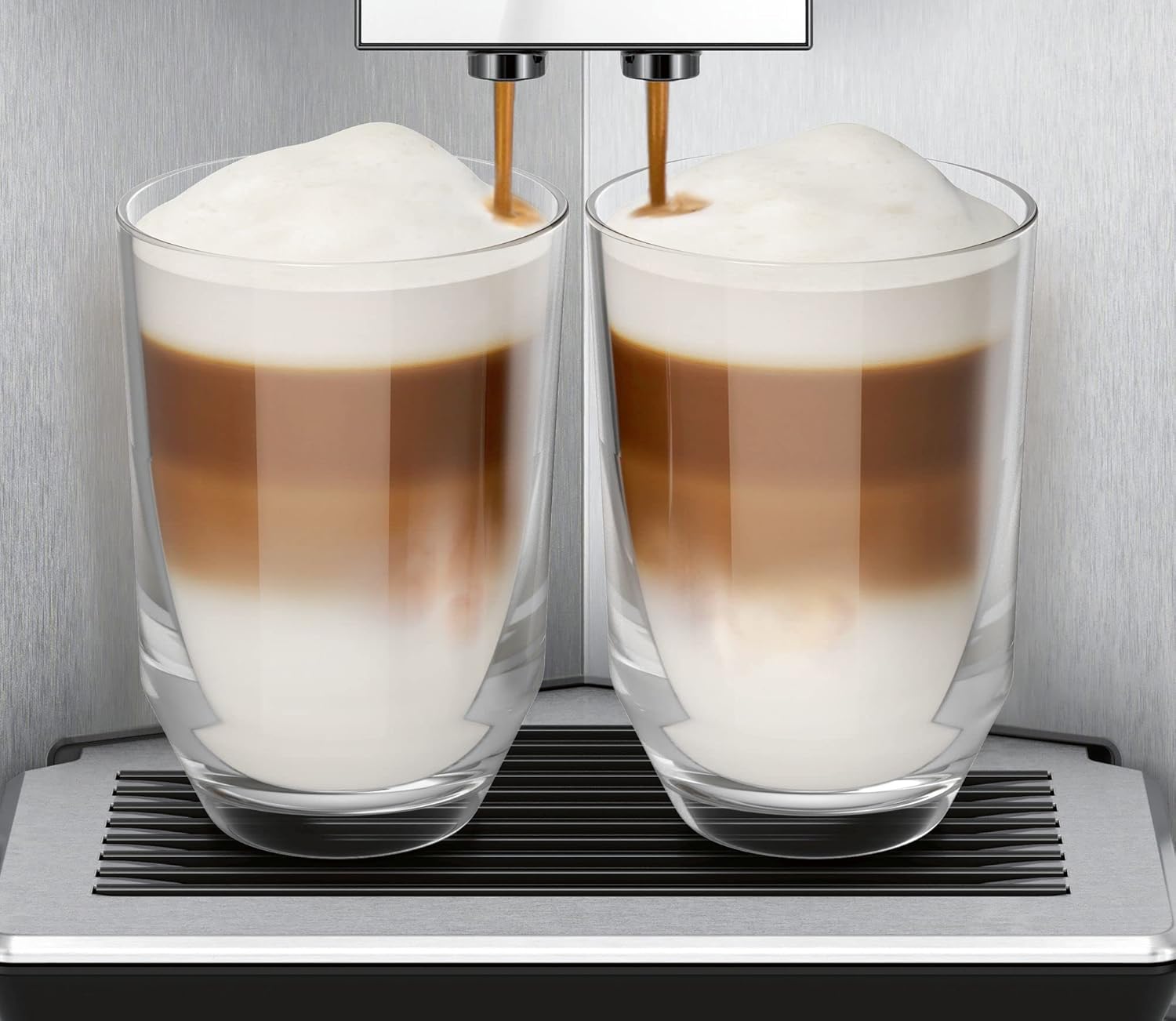 Siemens, machine à café automatique EQ900 TQ903D03, contrôle par l'application, écran tactile, mode barista, AromaBoost, réduction du bruit, broyeur premium, nettoyage à la vapeur, 1 500 W, inox