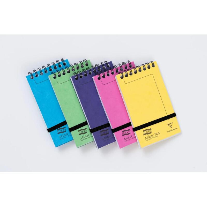 Minor Pad Europa bloc reliure intégrale en-tête 7,6x12cm 120 pages détachables ligné Couleur aléatoire - Assortiment C