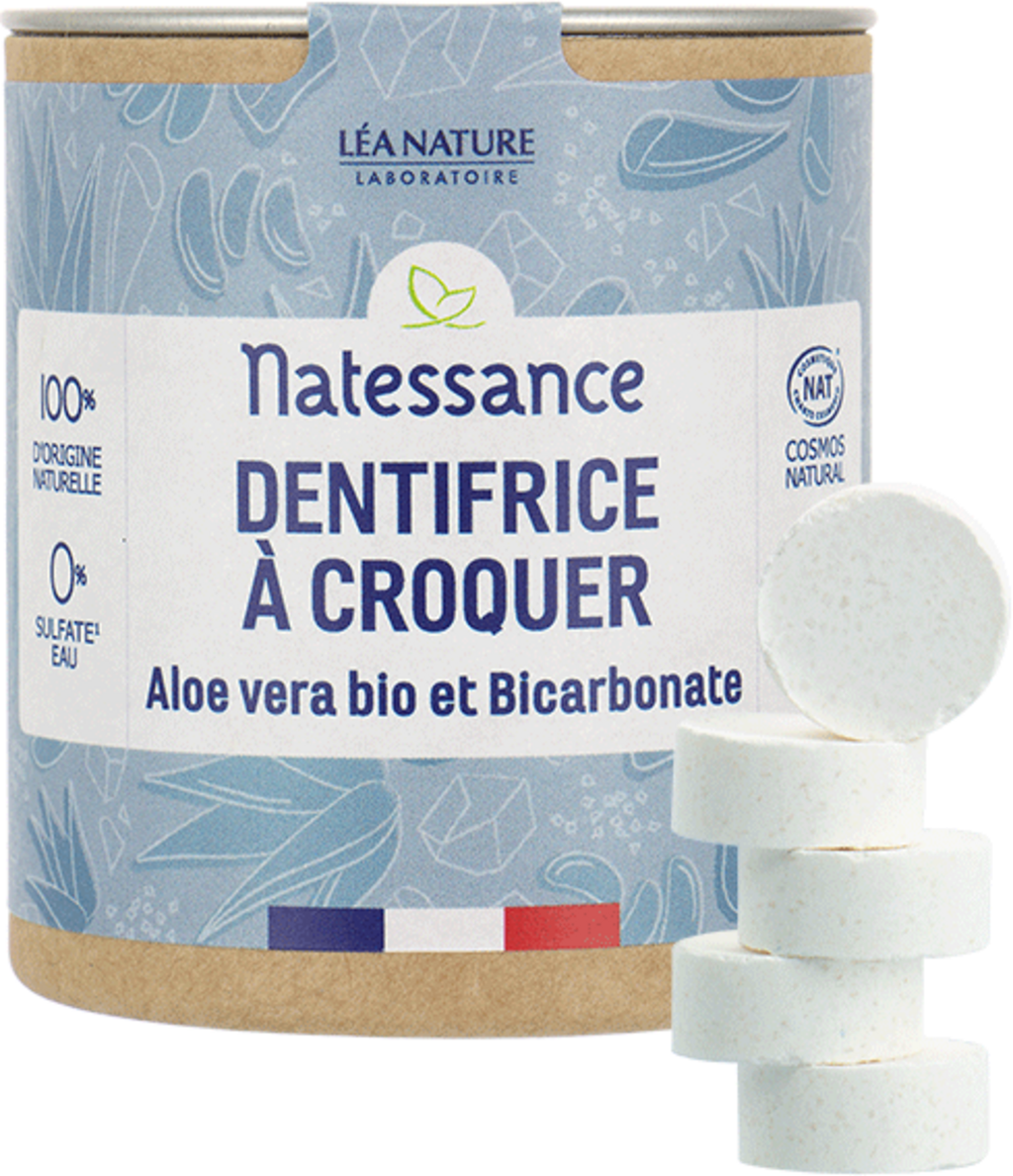 Natessance  Zahnputztabletten Aloe Vera & Natron, 80 Stk