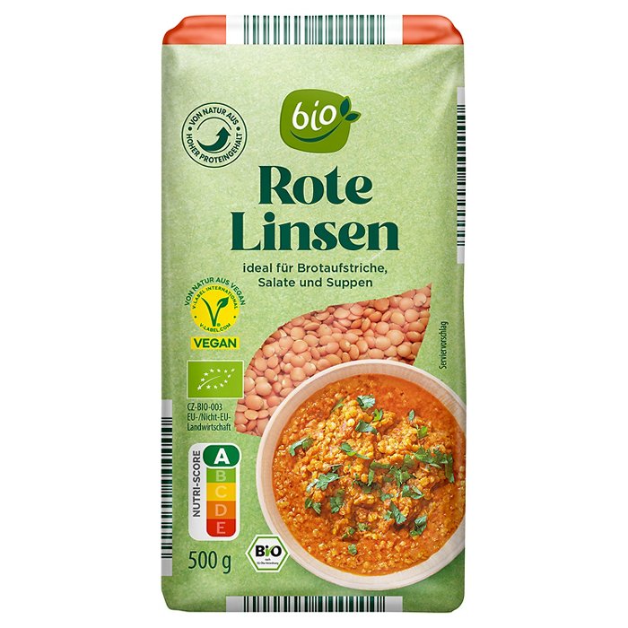 BIO Bio-Hülsenfrüchte 500 g, Rote Linsen