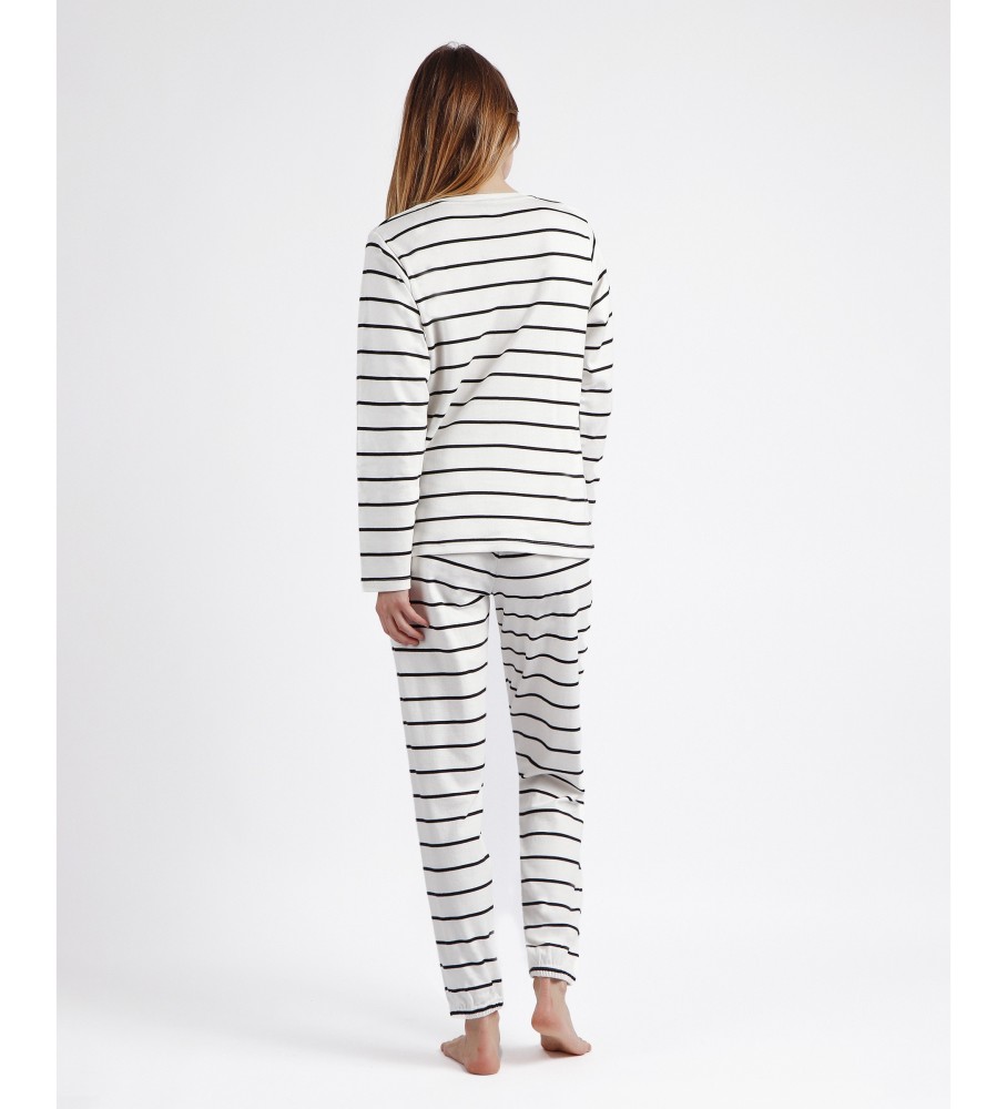 Pijama de manga comprida listrado Disney Sweet Dreams, branco