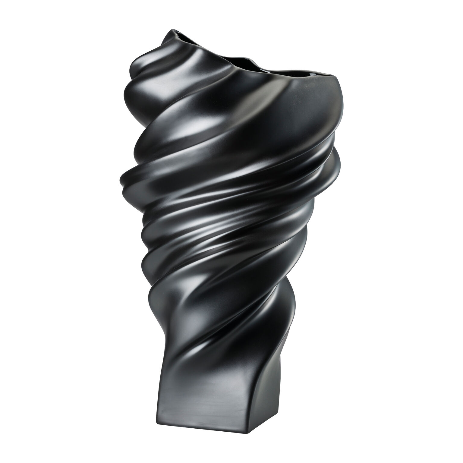 Squall Schwarz matt Vase 32 cm