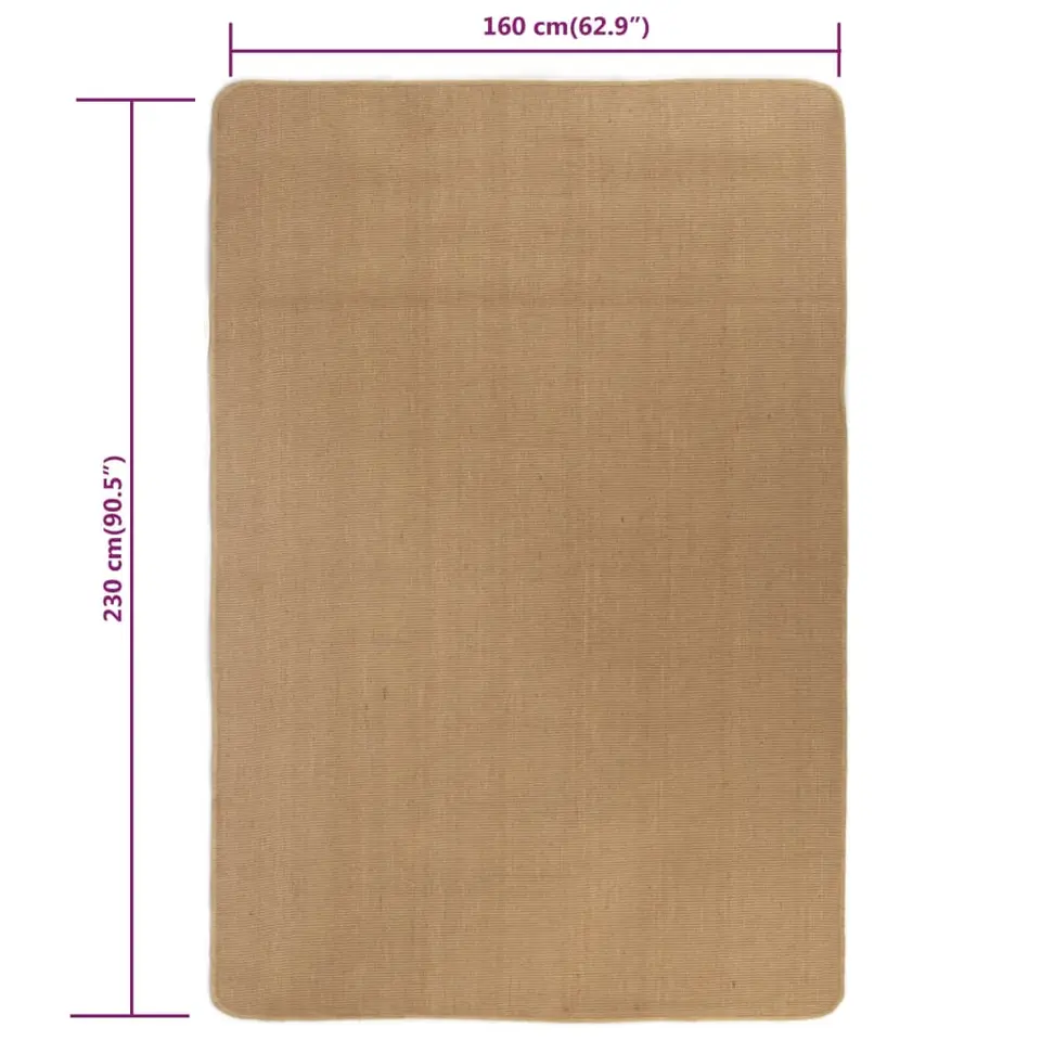 vidaXL - Tapijt - Beige - Jute - 160 x 230 cm