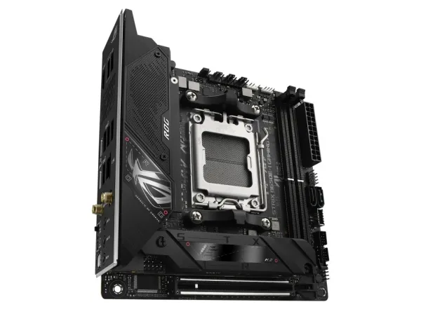 ASUS ROG Strix B650E-I Gaming WiFi - Bundkort - mini ITX - Socket AM5 - AMD B650 Chipset - USB-C 3.2 Gen 2x2, USB-C 3.2 Gen2, USB 3.2 Gen 2, USB 3.2 Gen 1 - 2.5 Gigabit LAN, Wi-Fi 6E - onboard grafik (CPU påkrævet) - HD Audio (8-kanaler)