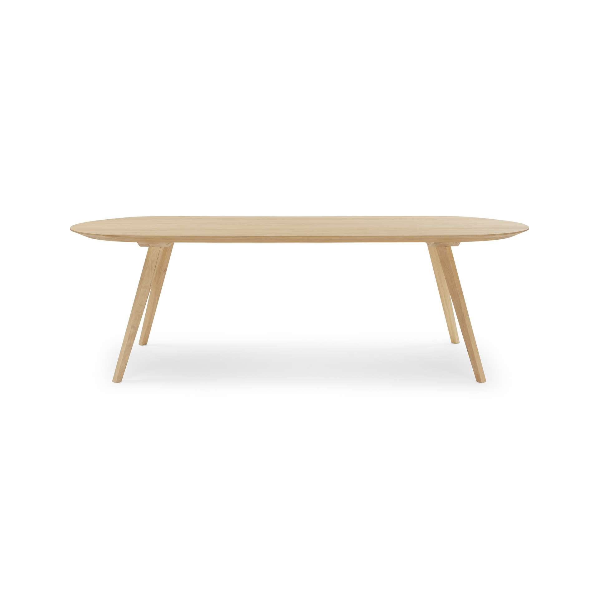 Eettafel Mila plat ovaal groove naturel 200x100 cm