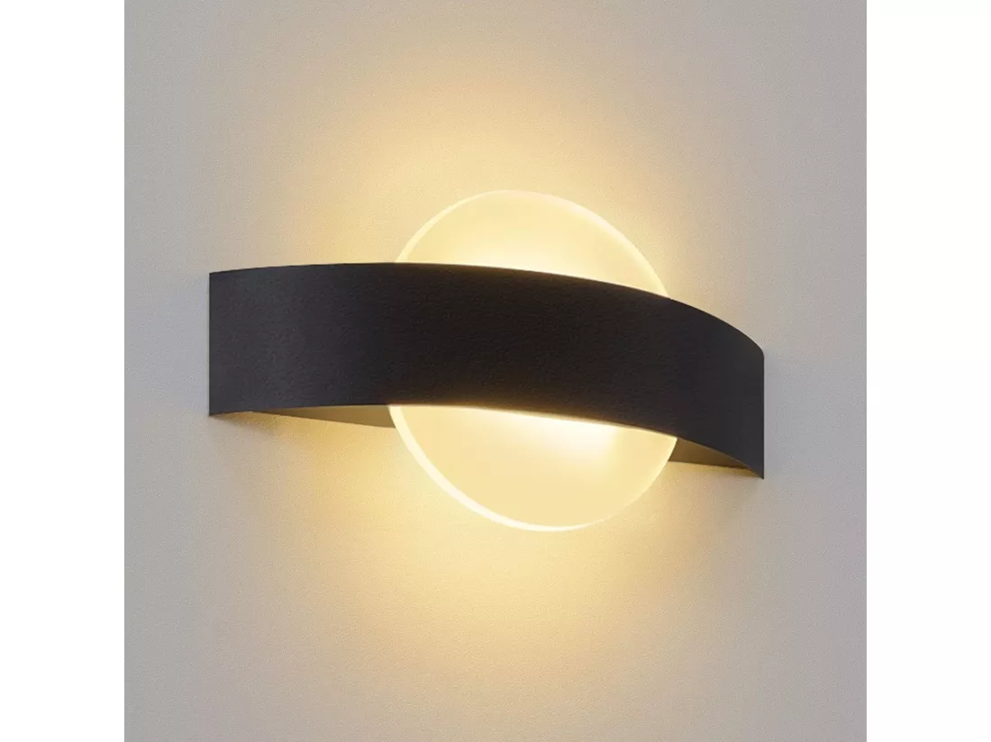 NETTLIFE Applique Murale LED Applique Couloir Intérieur 3000K Blanc Chaud Noir Lampe de Couloir Design Moderne Acrylique Lampe de Lit 6W