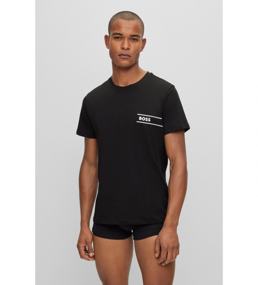 BOSS Camiseta Interior Logo Estampado negro